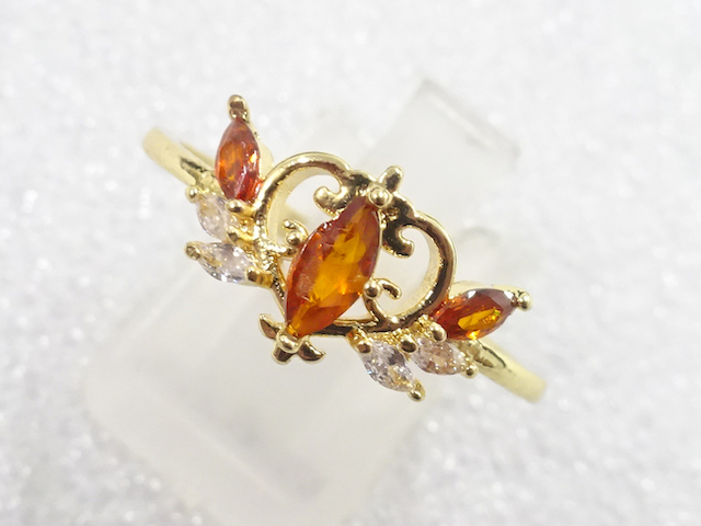 JAPANESE KIMONO / ANTIQUE COLORED STONE RING (SIZE 20.5)